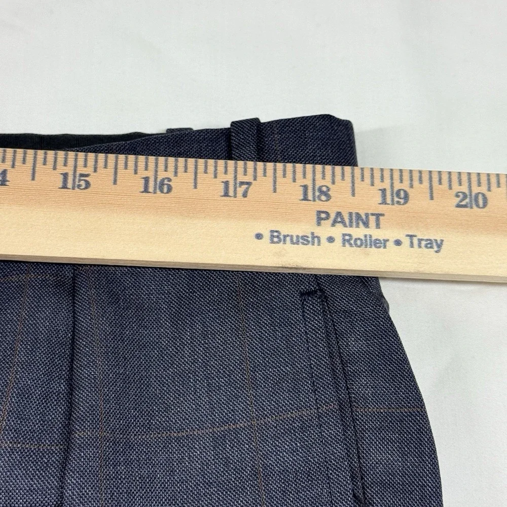 Brooks Brothers Pure Wool Suit Gray Prince of Wales Windowpane 44XL 37x32 USA